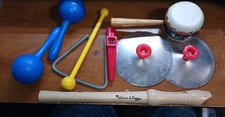 Kids Musical Instrument Lot Flutophone Maracas Cymbals Triangle Drum Kazoo