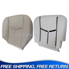 Driver Bottom Seat Cover & Foam Pad For 2003 2004 Chevy Suburban Tahoe Light Tan