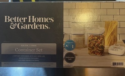 Better Homes & Gardens Pack of 4, Flip-Tite Square Food Storage Container set