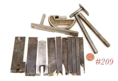 #ad plane parts STANLEY TOOLS 45 55 CUTTERS IRONS DEPTH CAM some modified $70.00