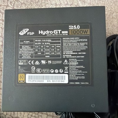 FSP Hydro GT Pro 1000W (HGT-1000), 80 PLUS Gold, PCIe 5.0, 12V bis 83,33 A.