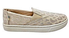 Toms shoes Luca Rose Gold Metallic sparkle Woven Cheetah youth size 2 NEW