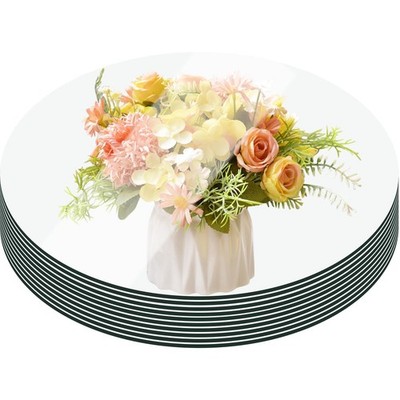 12 PCS 6 Small Round Mirrors, 2mm Candle Plates, Table Centerpieces, Wedding