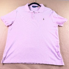 Polo Ralph Lauren Mens Custom Slim Fit Polo Shirt Pink Heather Large L Short Slv