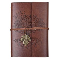 Leather Journal Notebook, Refillable Writing Journals Diary, Brown,A6 5.1"X7.2" 