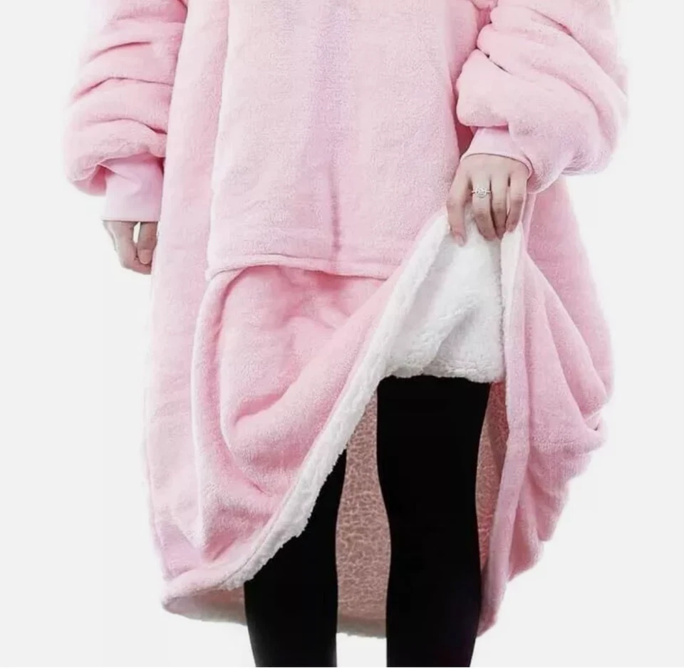 Übergroße Hoodie Pullover Sweatshirt Decke mit Kapuze Warme Hoodie Plüsch - Bild 3 von 4