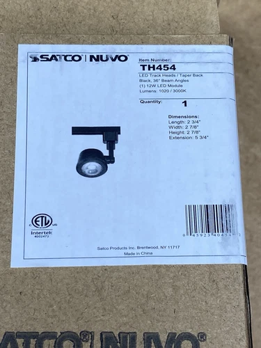 Satco Nuvo TH454 Lighting LED 12W Track Head Taper Back Black-36° Beam New - Picture 3 of 7