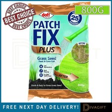 DOFF PATCH FIX PLUS GRASS LAWN SEED 800G FEED COCO COIR FOR LAWNS EASY GROW NEW 8.74 per kilo