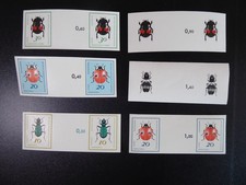 DDR K&auml;fer 1968, 6 waagerechte Phasendrucke Zwischensteg Paare, ME ca. 1200,-