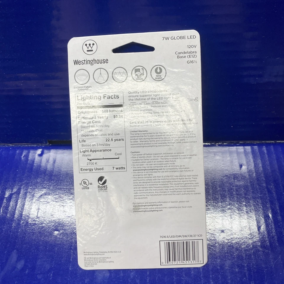 Westinghouse 4513400 60W Soft White LED Light Bulb - Image 2 of 2