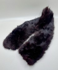 Vintage Dark Brown/Black Faux Fur Collar Neck Wrap 26 Retro Mid Century MCM