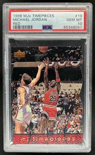 1998-99 Upper Deck MJx Michael Jordan Timepieces Red #/2300 Bulls PSA 10