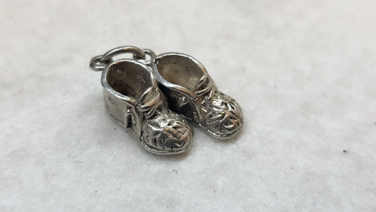 Sterling silver baby shoe best sale charms