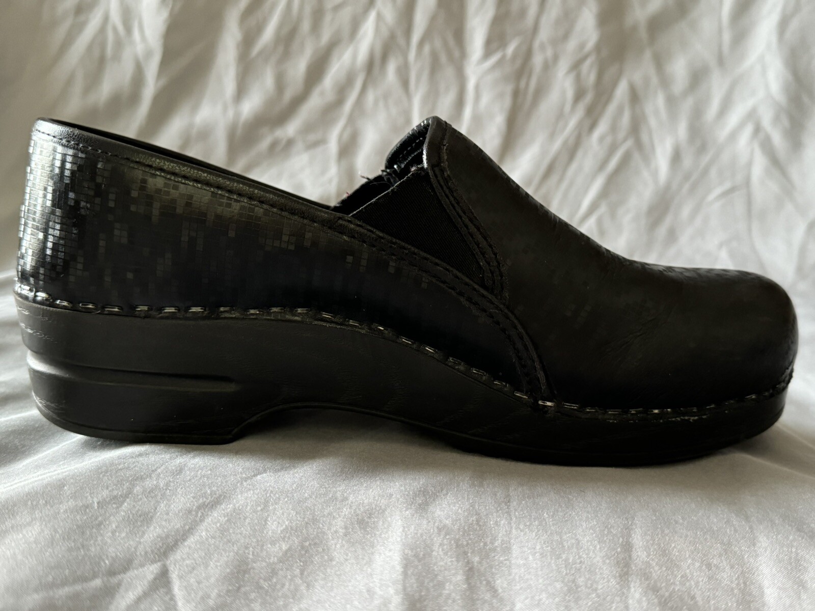 Sanita Professional Clogs Pixel Pattern Leather B… - image 8