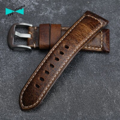 Strap 24 Orologi Cinturino Orologio In Pelle Marrone Vintage Per