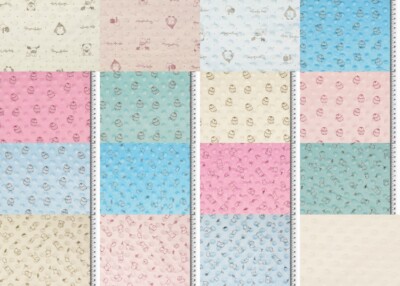 Minky Bubble Fleece Baby Pastell Kombistoff Meterware weich zart Pinguin Stoff