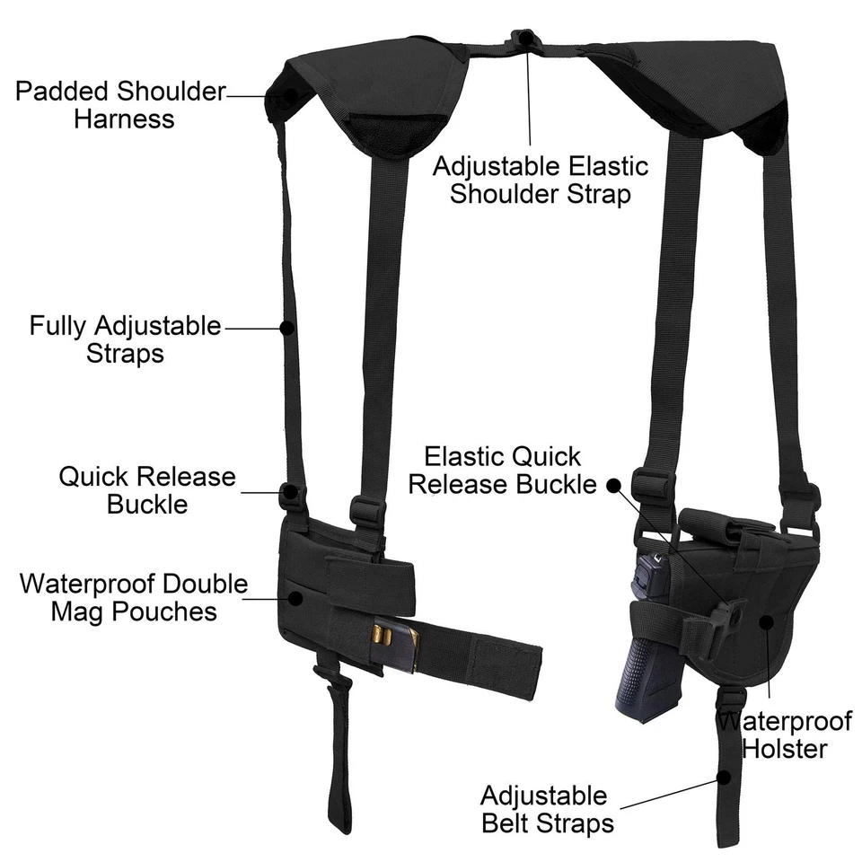 Tactical Shoulder Holster for Smith & Wesson M&P Shield 40 45 9mm Taurus Glock - Image 4 of 4