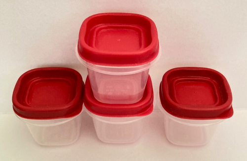 Rubbermaid Quadratisch 4 Unzen Lebensmittel Aufbewahrung Behälter Rot EINFACH ZU FINDEN Deckel 7J54 Menge 4 - Bild 2 von 10