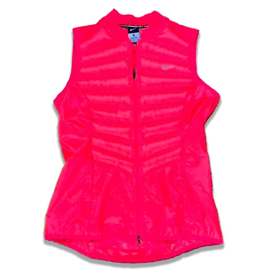 Nike Running Vest Women's Aeroloft Medium Neon Pink Down Puffer eBay