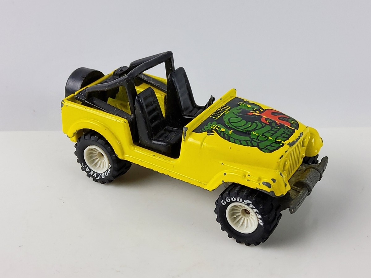 1981 Hot Wheels REAL RIDERS #2539 JEEP CJ-7 Malaysia Base Yellow 1/64 RARE