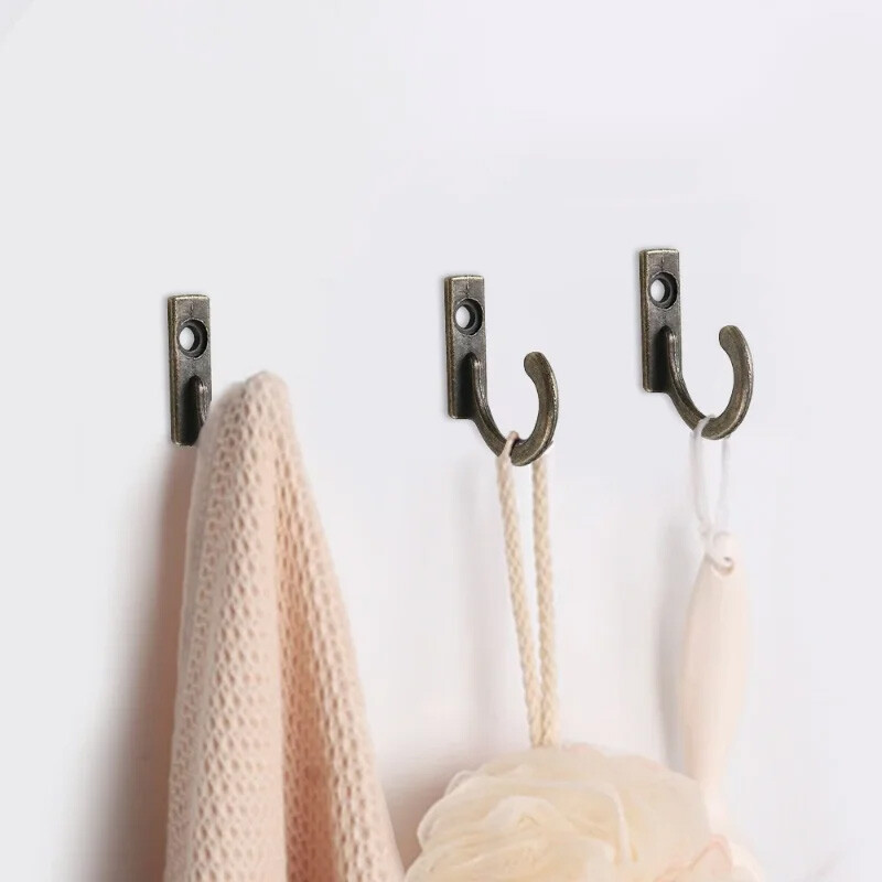 10x Coat Hooks Wall Mounted imitation Antique Hook Door Robe Clothes