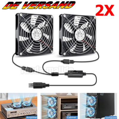 Ventilator 140mm Leise PC PC Gehäuselüfter Einstellbare Doppel Lüfter 2-in-1-USB