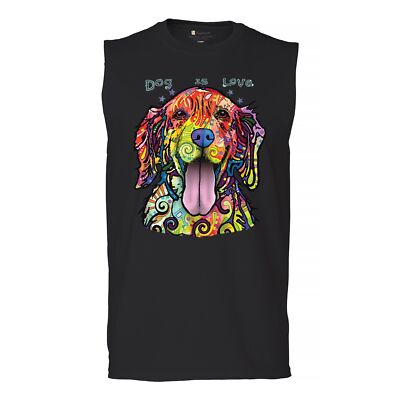 Dean Russo Dog is Love Labrador Retriever Muscle Shirt Happy Pet Men's