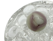 Christensen Swirl 21/32" Near Mint Marble Opaque White with Purple Swirls Veins