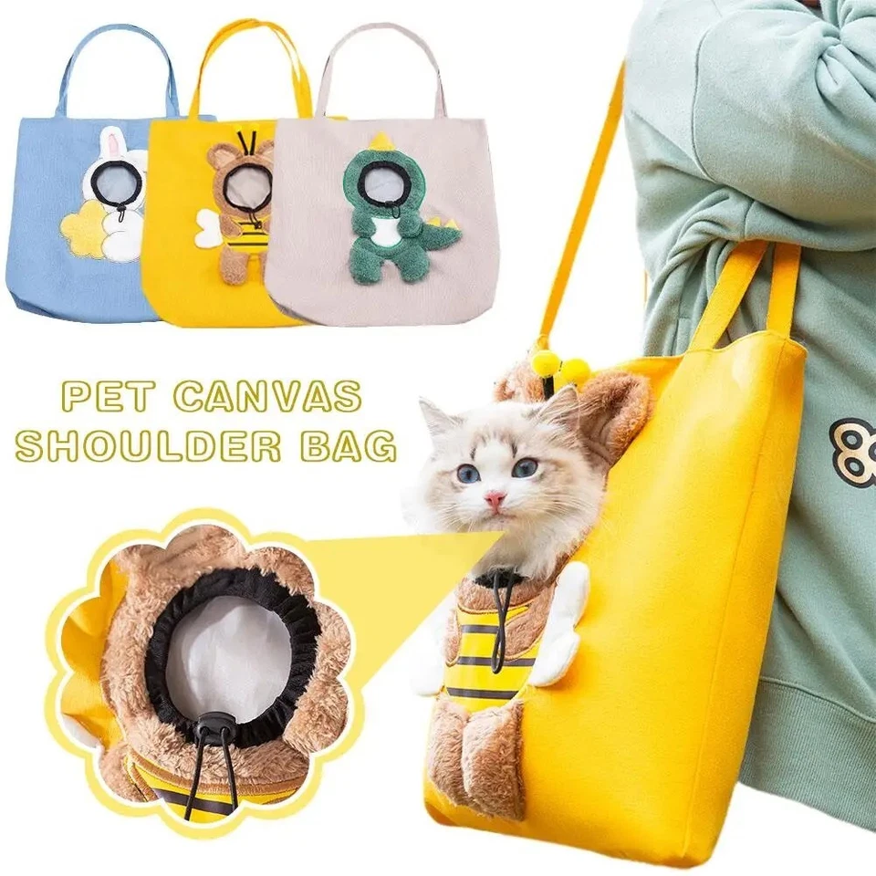 2PCS Pet Handbag Breathable Dog Cat Shoulder Bag Puppy Carrier Pouch Tote Travel - Image 3 of 4