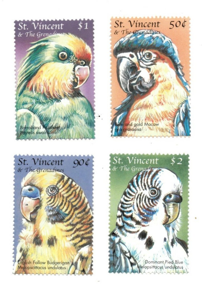St. Vincent 2000 - SC# 2834-37 Birds, Animals, Macaw - Set of 4