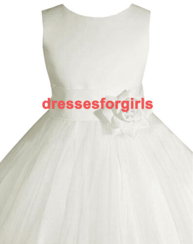 Free Matching Hair Wreath Flower Girl Dress Pageant Holiday Easter Wedding Dress - Picture 28 of 50