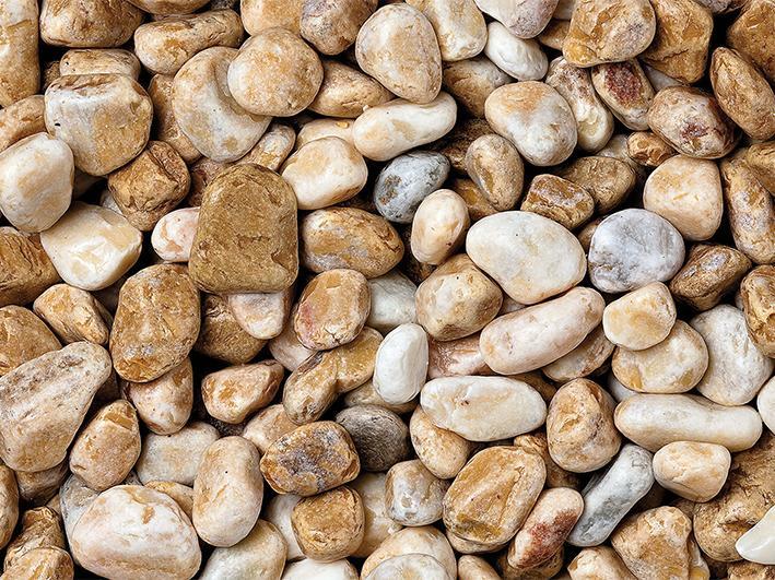 Ciottoli, sassi per giardino, Giallo Siena 20-50 mm (600 kg)