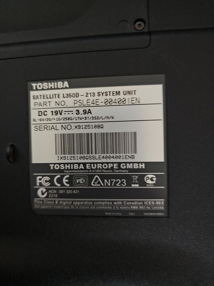 Toshiba Satellite L360D213 Laptop Spares Or Repair Untested. eBay