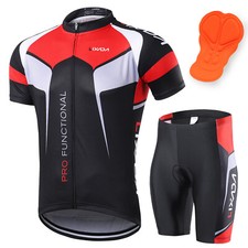 Lixada Men's Cycling Jerseys  Padded Shorts Cycle Clothing Set Riding U5E9