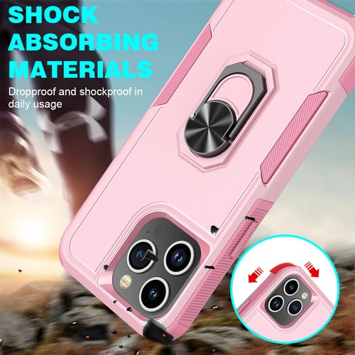 Funda para iPhone 15 Pro Max/15 Pro/15 Plus, cubierta de anillo de soporte + protector de pantalla - Imagen 45 de 56