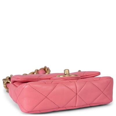 70770 auth CHANEL coral pink leather 22S FUNKY TOWN SMALL