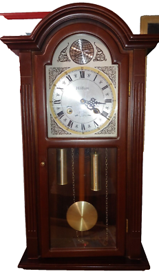 Waltham 31 Day Chime Wall Clock Tempus Fugit Pendulum - with Key