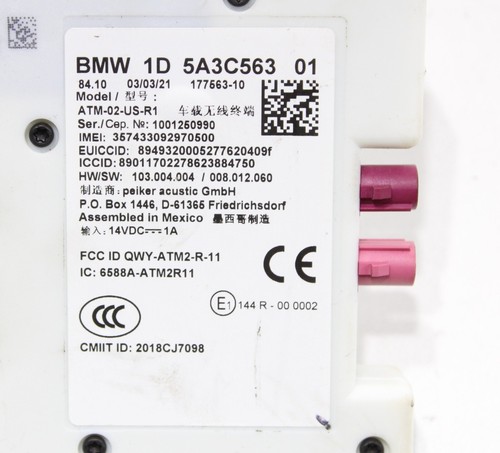 2019-24 BMW 330I 330E M340I G20 TELEMATICS COMMUNICATION CONTROL MODULE UNIT OEM - Picture 6 of 7