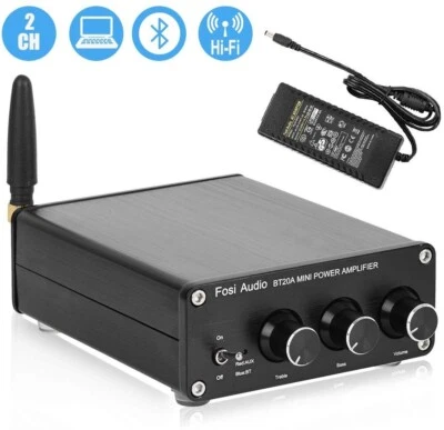 Fosi Audio BT20A QCC3003 Version Sound Power Amplifier HiFi Stereo Bass Treble