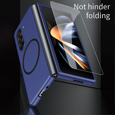 For Samsung Galaxy Z Fold 7/6/5/4/3 Slim Mag Safe Case w/ Screen Protector Cover
