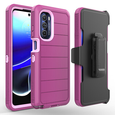 Rugged ShockProof Armor Hybrid Phone Case Cover Belt Clip Stand Screen Protector