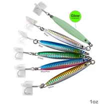 1oz Vertical Jigs w/ MUSTAD 3x Treble Carbon Steel Hooks 28g Colt sniper Jig lot