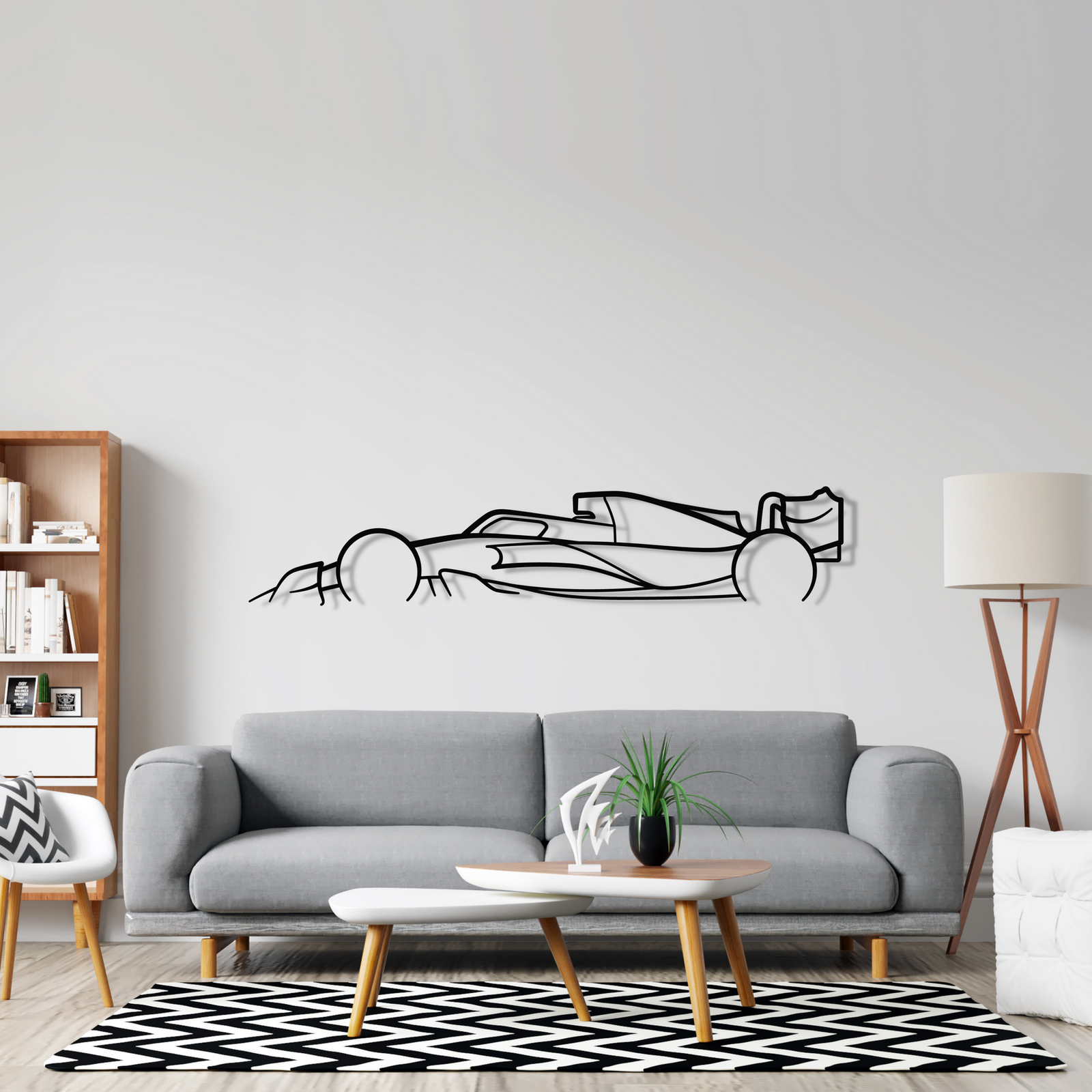 Acrylic Metal F1 Car Wall Art USA Silhouette Auto Decor Poster-image