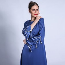 Elegant Women Abaya Muslim Long Maxi Dress Islamic Kaftan Dubai Ramadan Cocktail