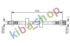 RIGHT OR LEFT BRAKE PIPE/HOSE FLEXIBLE FRONT L/R LENGTH 310MMDIAMETER 10MM
