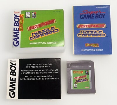 Arcade Classic 1 Asteroids/Missile Command Nintendo Game Boy W Manuals/Insert
