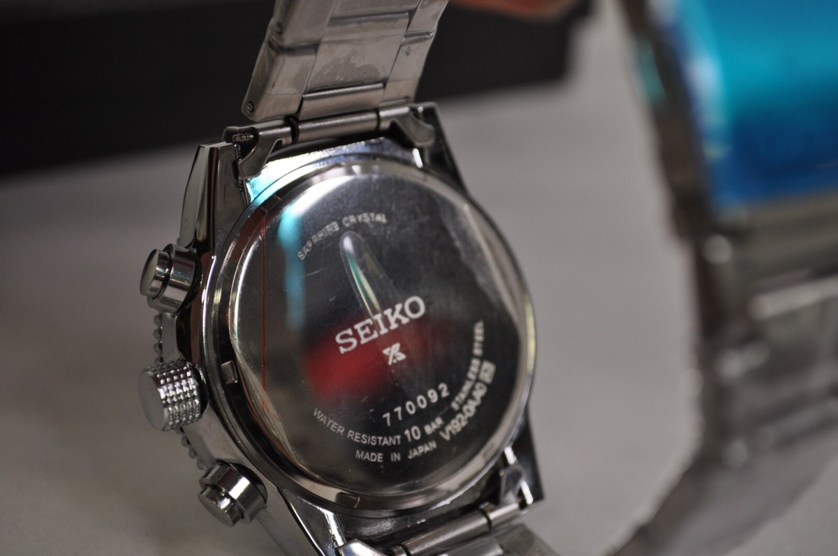 SEIKO X SOLAR WATCH, CHRONOGRAPH SAPHIRE CRYSTAL V192-0AA0