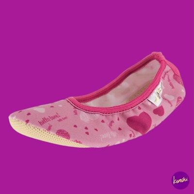 LICO Mädchen Herz Print Gymnastik Beam Schuhe, Baumwolle, Rosa, UK 2,5 | EU 35