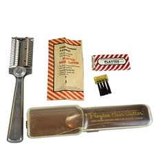 1950s Vintage Playtex Hair Cutter Original Case Hair Cutting Instructions Blades