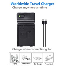 USB Battery charger For Nikon EN-EL14a D5200 D3400 P7800 P7100 P7000 Df DSLR
